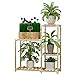 XZSH Supporto per organizzatori di impianti Moderni Impianto Supporto for mensola Vasi di Fiori Holder Display Rack Utility Shelf Bagno Rack di stoccaggio Rack scaffalatura in Legno Naturale