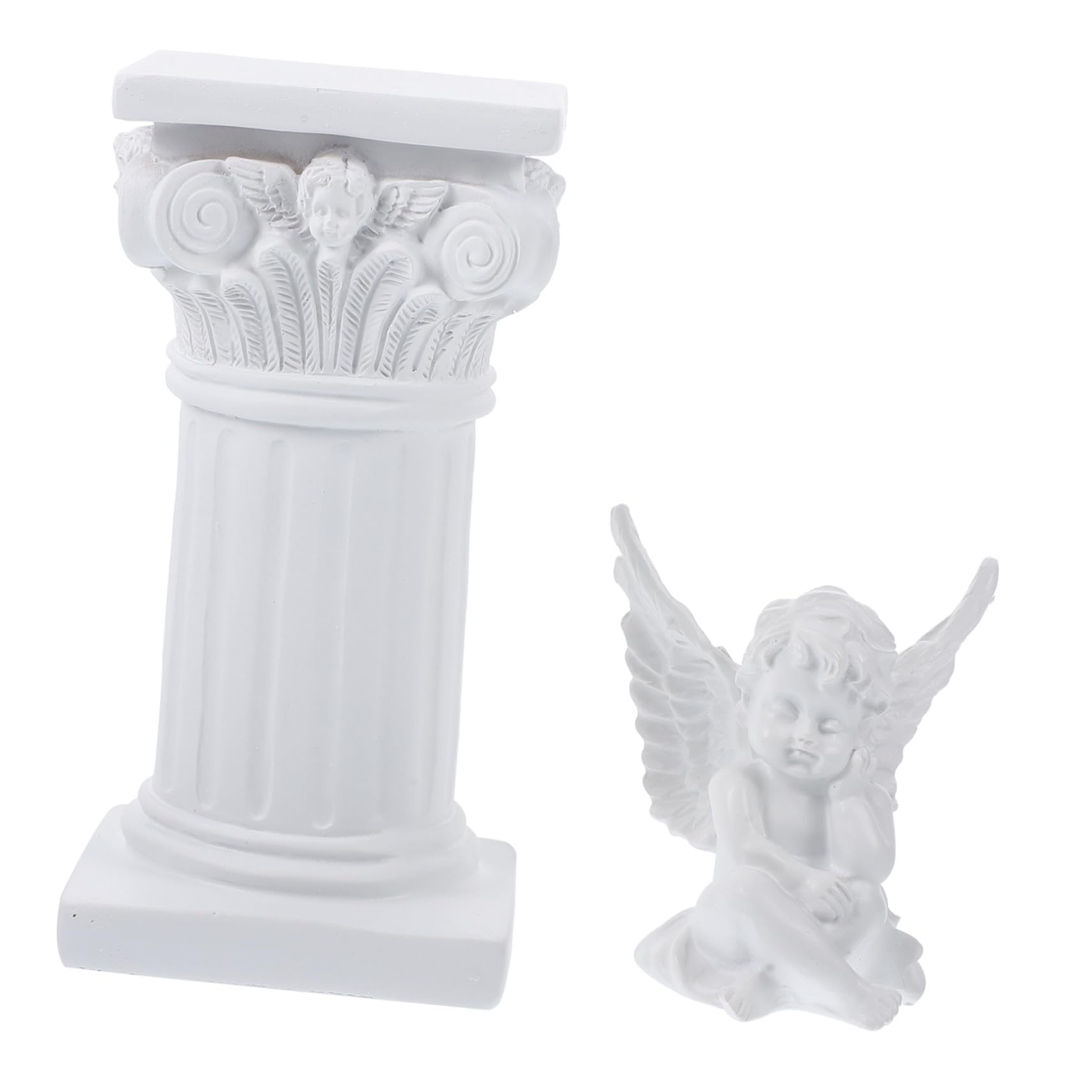 Colonne romaine blanche en résine : statue décorative intérieure légère et résistante