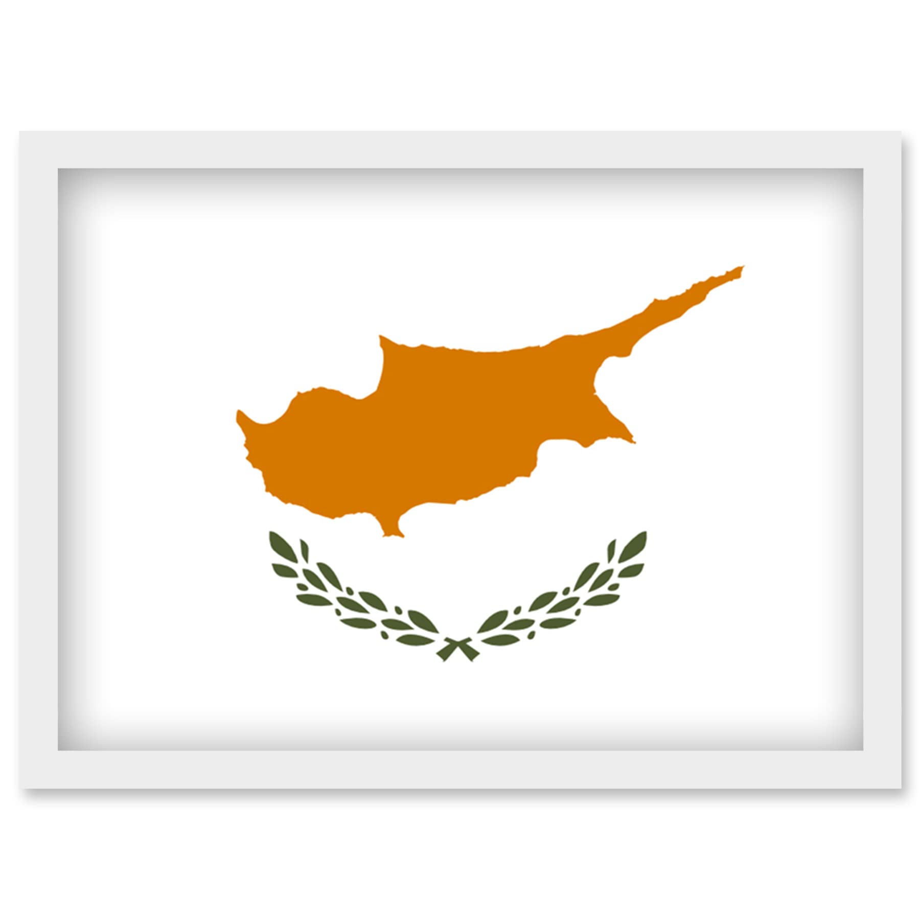 Artery8 Cyprus National Flag Patriotic Vexillology World Flags Country Region Poster Artwork Framed Wall Art Print A4