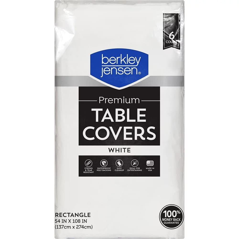 Berkley Jensen White Table Cover, 6 ct.