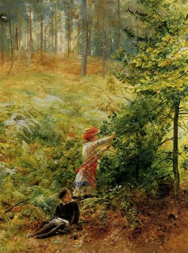 Cuadro decorativo para sala de estar con pintura de paisaje en lienzo Robert Ponson 60x90cm