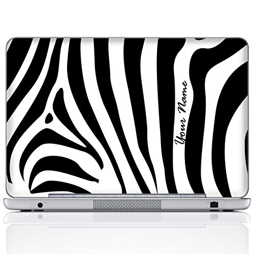 Meffort Inc Personalized Laptop Notebook Skin Sticker Cover Art Decal, Customize Your Name (14 Inch, Zebra Stripes)