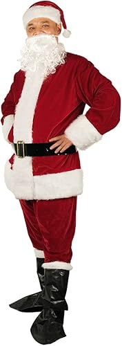 Miniatura 2 de Disfraz de Papá Noel de Navidad, traje de Papá Noel para hombres adultos, ropa clásica de franela de Navidad, conjunto de trajes de disfraces de