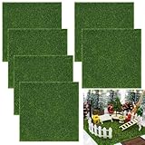JOOTUEPO 6 Stück Kunstrasen Miniaturgarten, 15x15cm Kunstrasen Teppich, Kunstrasen zum Basteln, Modellbau Rasen Fake Grass Decor for Crafts Mikrolandschaft DIY Dekoratione