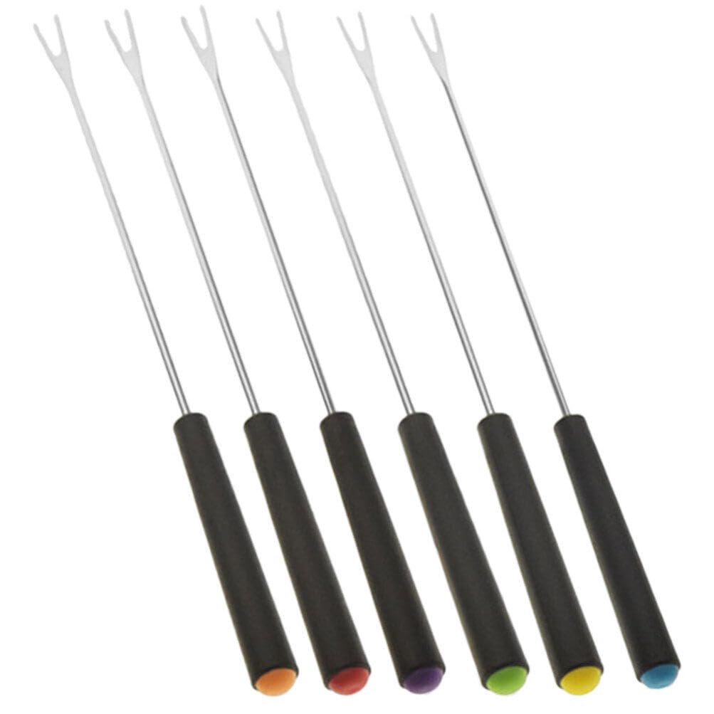 Kichvoe 6pcs Stainless Steel Roasting Sticks Barbecue Forks for Bbq Outdoor Grilling and Camping for Sausages Hot Dogs and Vegetables