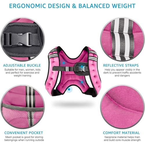 Image of Henkelion Weighted Vest Weight Vest for Men Women Kids Weights Included, Body Weight Vests Adjustable for Running, Training Workout, Jogging, Walking