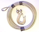 Advantage Stainless Steel Winch Cable 1/4", 7x19, 25 ft with 5/16" Stainless Steel Clevis Slip Hook