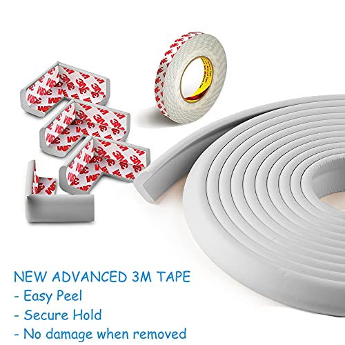 Sharp Edge And Furniture Safety Guards 20.4Ft Protective Foam Cushion; 18Ft Bumper 8 Adhesive Childsafe Corners Baby Caring Child Proofing Set Nontoxic And Safe For Table, Fireplace, Countertop; Gray #TOP1