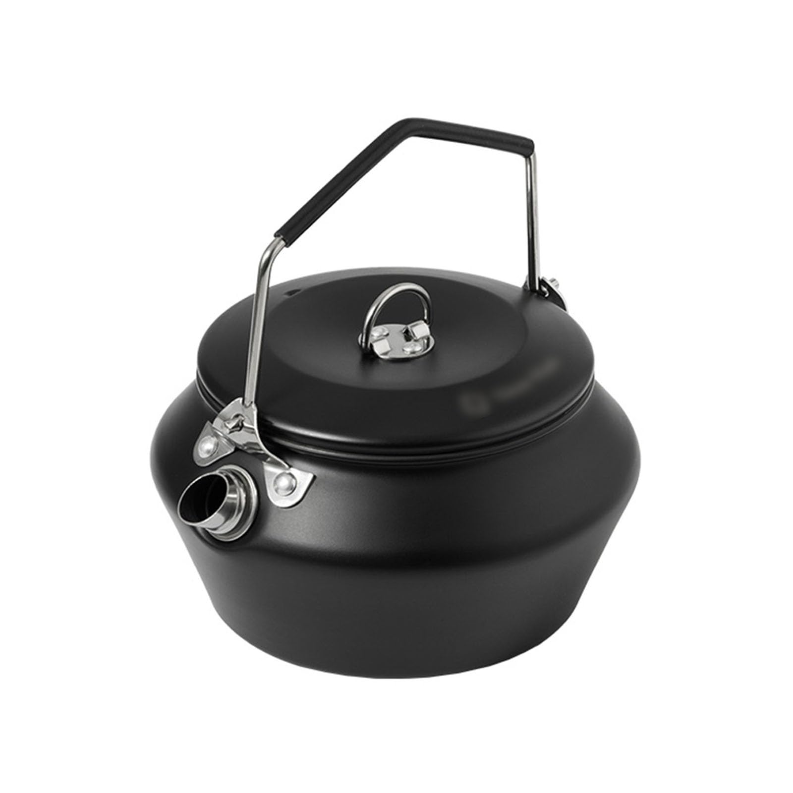 Cafetière de Camping 0,9 L, Bouilloire de Camping en Plein air, Bouilloire à thé Portable for cuisinière, extérieur, randonnée, Camping, Pique-Nique et Voyage (Color : Noir)