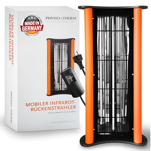 Physiotherm® Mobiler Infrarot Rückenstrahler • Wärmestrahler zur Schmerzlinderung & Regeneration • Tragbarer Infrarotstrahler für Muskelentspannung & Rückentherapie • Maße: 69,5x34x14cm