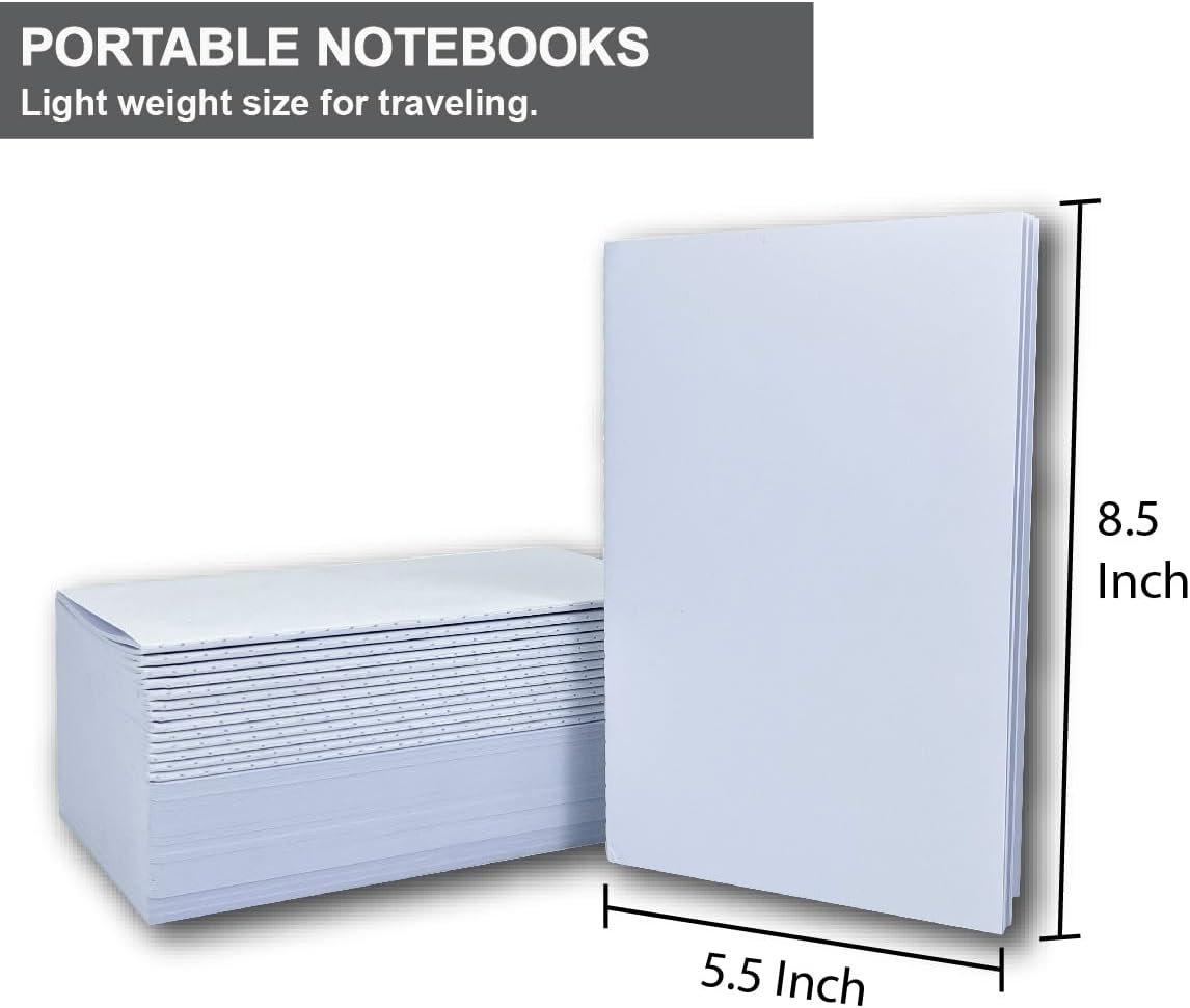 50 Packs White Blank Books for Kids to Write Stories, 8.5x5.5 Inch Blank Mini Journals for Students to Create Own Stories or Make Own Books