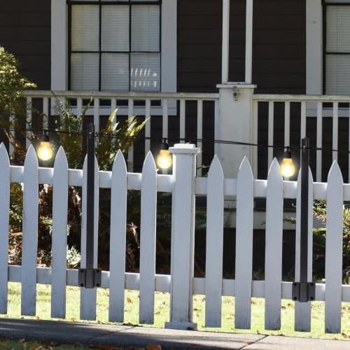Postes de luz de cadena SOLUSTRE de hierro negro para patios 5
