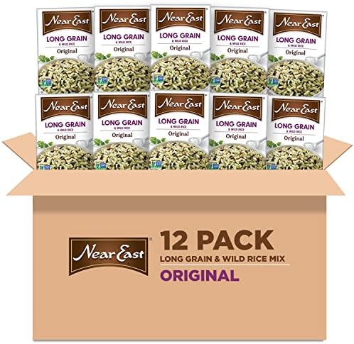 Near East Rice Pilaf Mix, Original & Wild Rice, 6oz Boxes (12 Pack)