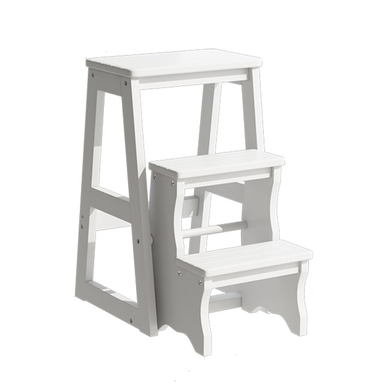 Tabouret pliant blanc idéal pour le camping et la maison 36x56x64 cm