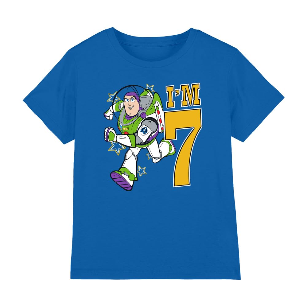 Disney Toy Story Buzz I'm 7 Kids T-Shirt Royal Size 7-8 Years
