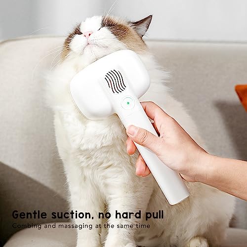 Grooming Blow Dryer, 2 in 1 Pet Hair Dryer Dog Grooming Dryer Adjustable 2 Temperatures Settings with Slicker Brush for Small Medium Dogs Cats (White) - Image 3