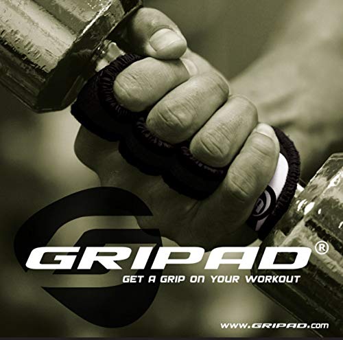 Gripad Workout Grips (Black) - The Alternative To Weight Lifting Gloves, Gym Workouts, Wod, Weightlifting & Fitness– Neoprene Padded Workout Hand Grips Against Calluses, Blisters, & Sweaty Hands #TOP2