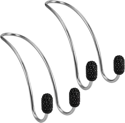 ERINGOGO 1 par de accesorios de modificación de diamantes para colgar bolsas de coche, ganchos para reposacabezas de coche, gancho trasero de acero