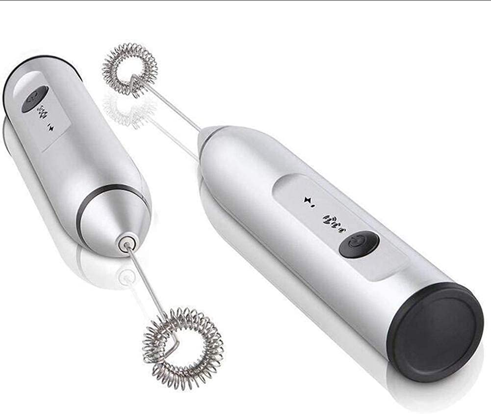 Montalatte Elettrico Montalatte Automatici Sbattitore a Mano schiumoso Frullatore Portatile Multifunzione Frullino per Le Uova Ricarica USB Processore per pappe a 3 velocità 918
