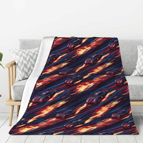 Couverture douce pour canapé et lit, 127 x 152,4 cm – Couverture pelucheuse en flanelle légère et confortable pour homme et femme, couverture pelucheuse...