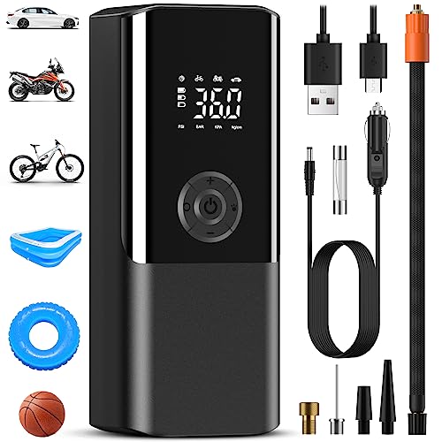 Elektrische luchtpomp met accu, compressor, accupomp, elektrisch, 150 psi, 6000 mAh, draagbare...