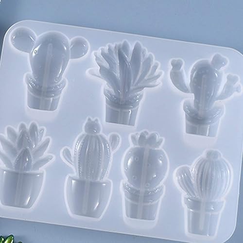 Miniatura 3 de Llavero hecho a mano con forma de cactus 3D para bricolaje, dijes de resina epoxi, joyería para llavero colgante de silicona M