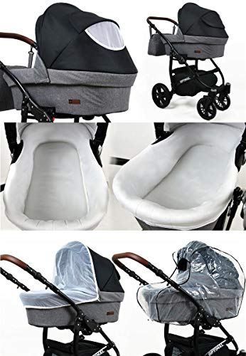 Kinderwagen 3in1 2in1 Set Isofix Buggy Autostoeltje Maximum by SaintBaby Light Pink 3in1 met autostoeltje - Afbeelding 6