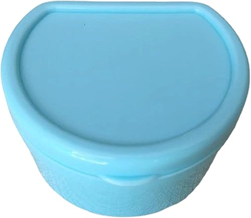 Estuche para dentaduras postizas, caja de baño para dentadura, contenedor de almacenamiento de remojo con colador, caja de baño limpiador para