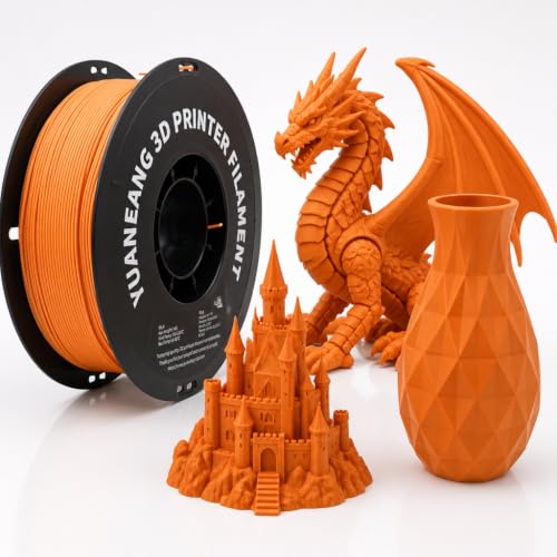 YUANEANG Matte PLA 3D Printer Filament, 1 kg Spool (2.2 lbs), 1.75 mm, for Most FDM 3D Printers, Sunrise Orange