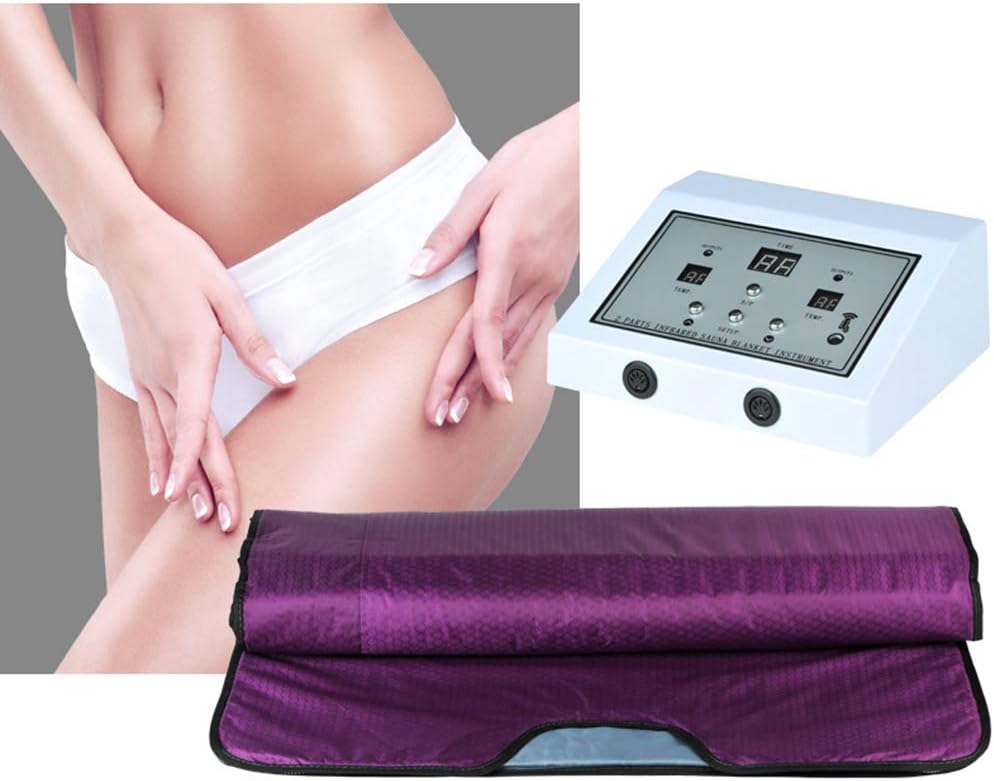 YNNB Far Infrared Sauna Blanket, Portable Home Sauna Steam Heating Blanket, Body Shaper Weight Loss Sauna Slimming Blanket Detox Anti Aging Machine for Personal Spa 2 Zone