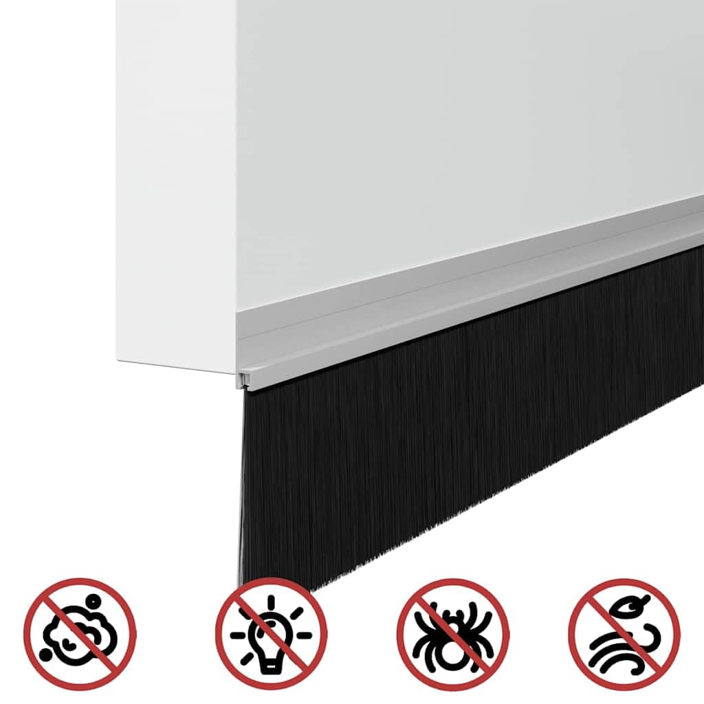 Sellador autoadhesivo para cepillo de puerta, 12 unidades, 100 cm, de aleación de aluminio, cerdas de PVC y nailon, para puertas interiores, eficiencia energética, aislamiento acústico y