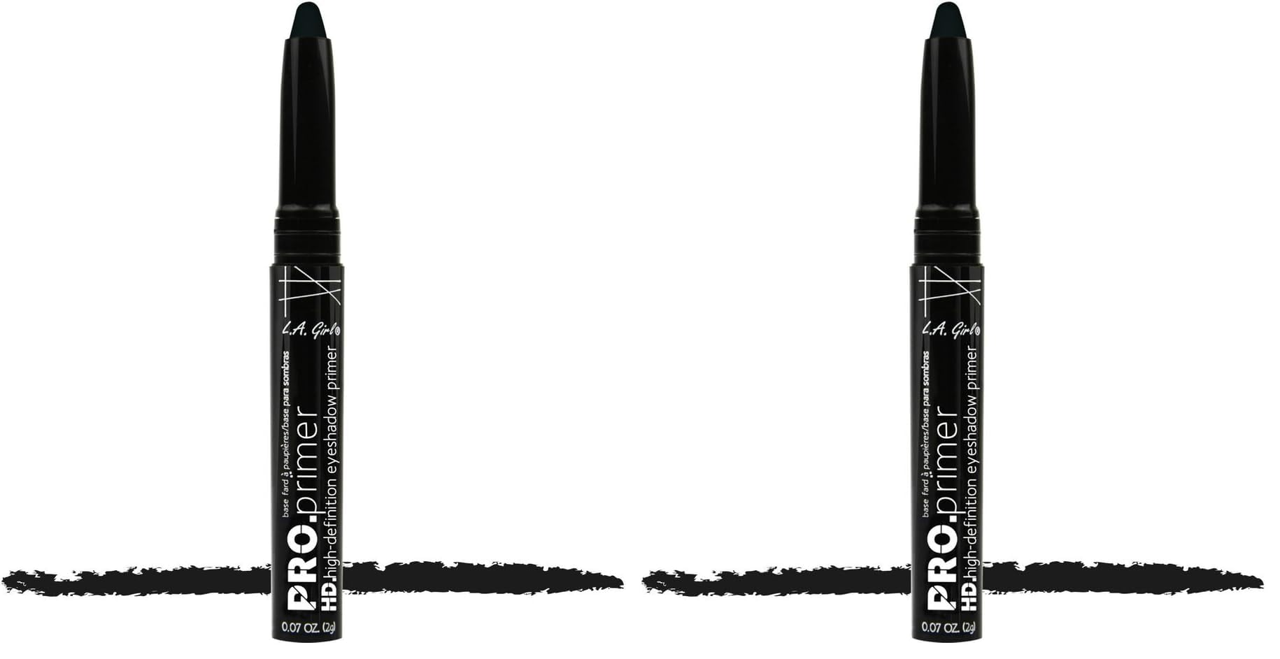 L.A. Girl HD PRO.Primer Eyeshadow Stick, Black GEB197 (Pack of 2) 0.07 Ounce (Pack of 2)