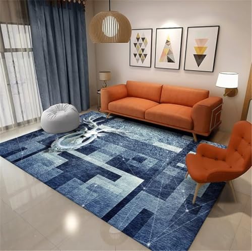 Tapis moquette bleu 200x250cm idéal pour vos soirées salon