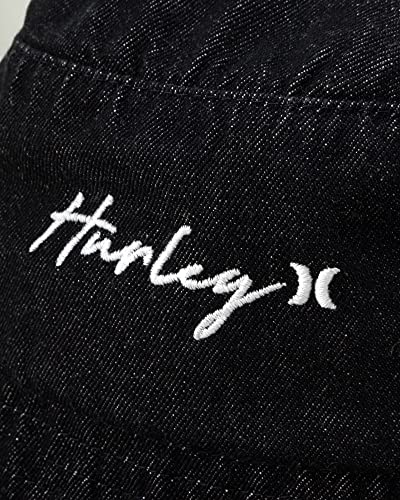 Hurley Women's Bucket Hat - Olivia Frayed Denim Sun Hat, Size One Size, Black #TOP1