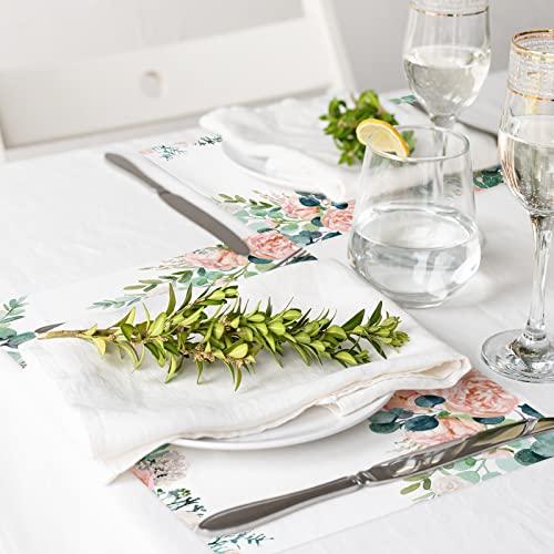 Anydesign 50 Pack Greenery Floral Paper Place Mats Watercolor Flower Green Leaves Disposable Placemat Spring Decorative Paper Table Mats For Dinner Table Setting Wedding Party Supplies, 11 X 17 Inch #TOP4