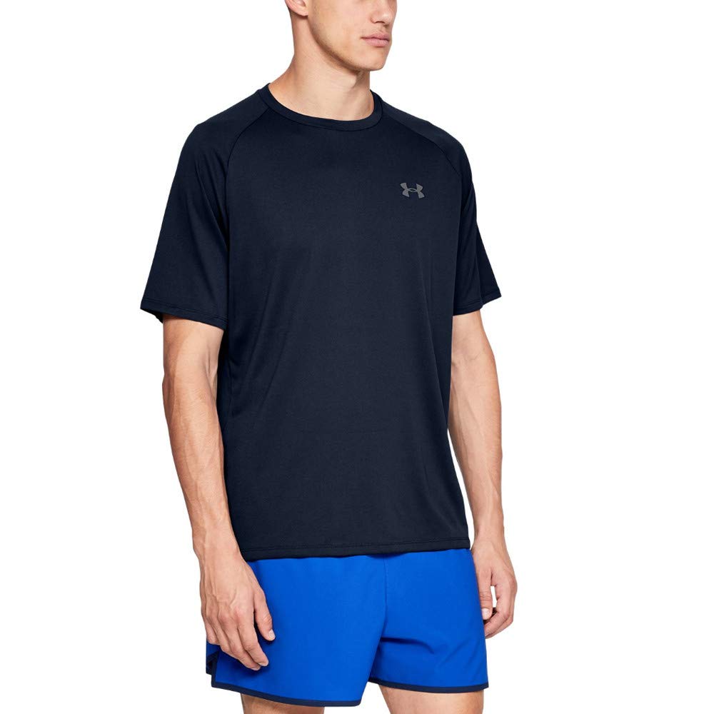 Under Armour Men's Polyester Solid UA Tech 2.0 SS Short Sleeve Tee | Navy Blue | M | 1326413-408-MD