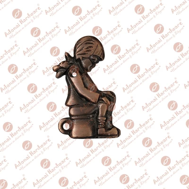 Adonai Hardware Small Ladies Toilet Brass Door Sign - Antique Brass