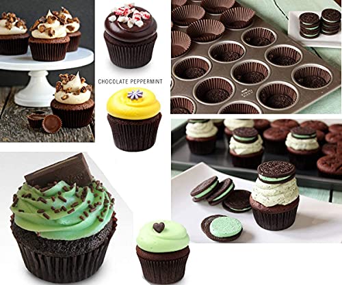 Image of Jamboree 500pcs Cupcake Liners, Cupcake Wrappers, Disposable Cupcake Paper Baking Cups for Cake Balls, Muffins, Cupcakes and Candies. (Assorted Bright Colors) (1500, Brown)