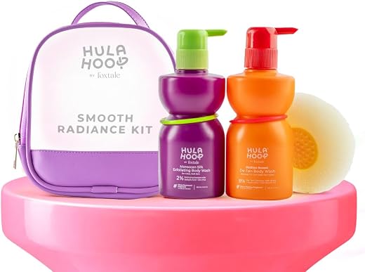 Hula Hoop Goodbye Tan Kit by Foxtale | De-Tan Body Wash + Exfoliating Body Wash | Reduces tan, smoothens skin &amp; corrects p...