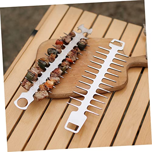 Kisangel 2 Peças De Costelas Para Churrasco Palitos De Churrasco Espetos De Vegetais Em Aço Inoxidáv