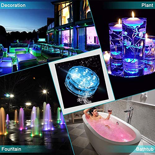 Swimming Pool Lights For Bathtub Fountain Hot Tub Waterproof Pond Light With Remote Home Party Vase Waterfall Fish Tank Christmas Halloween Decor Rgbw Underwater Submersible Led Lights 4Pack(4 Pack) #TOP3