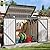 Aoxun 80 CU.FT Outdoor Storage Shed Metal Trash Can Storage with Chain Lid Waterproof Outdoor Garbage Can Organizer, Ideal for 2 Trash Bins, Toys, Garden Tools (Black)