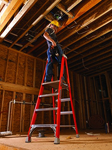 Louisville Ladder 12-Foot Fiberglass Pro Platform Ladder with Extended Rail, 300-Pound Capacity, Type IA, FXP1712