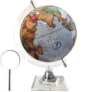 GLOBE DADDY – Educational World Map Rotating Globe with Acrylic Arc and Stand for Gifting/Home Décor/Education/Geography/Office Table & Decor/Students & Kids (8 inch Dia,Multicolored)