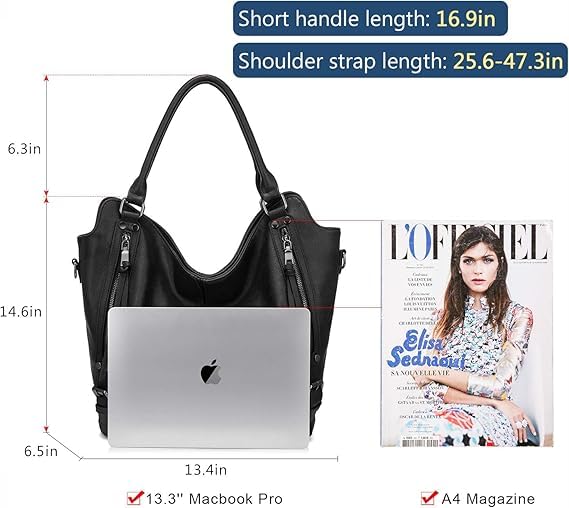 Image of Tote Bag for Women PU Leather Shoulder Bags Fashion Hobo Bags Large Purse and Handbags with Adjustable Shoulder Strap