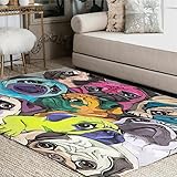 ALAZA Watercolor Pug Puppy Dog Area Rug Rugs for Living Room Bedroom 7' x 5'