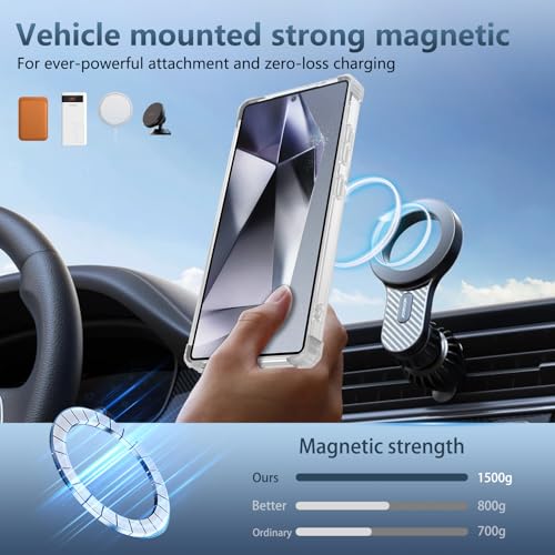 Image of Cubix Back Cover Case for Samsung Galaxy S26 Ultra Hard PC + TPU | Metal Ring Kickstand | 1500g Magnetic Hold | 360 Rotating Stand | Military Drop Protection | Air Cushioned Corners