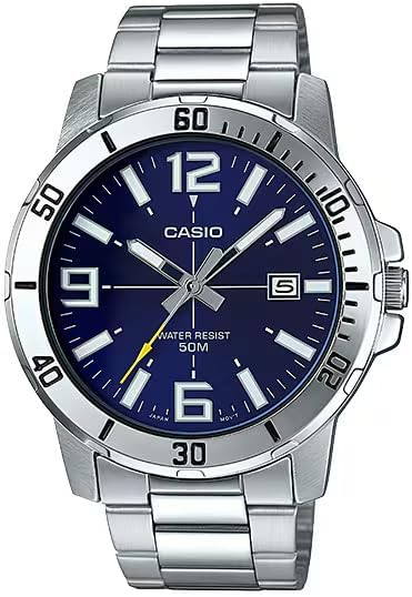MTP-VD01D-2BV Men's Enticer Stainless Steel Blue Dial Casual Analog Sporty Watch