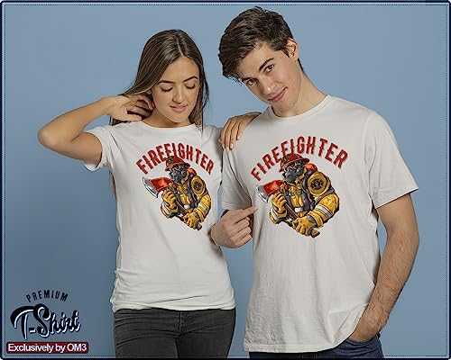 T-shirt manches longues pompier OM3 le cadeau idéal pour homme en blanc taille L