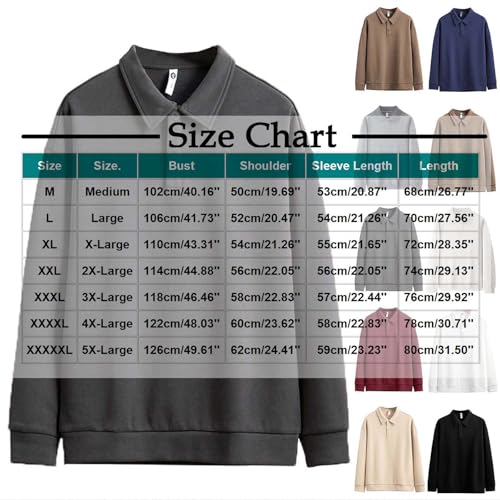 Mens Lapel Long Sleeve Sweatshirts Casual Solid Color Button Down Shirts Fall Oversized Loose Pullover Tops2